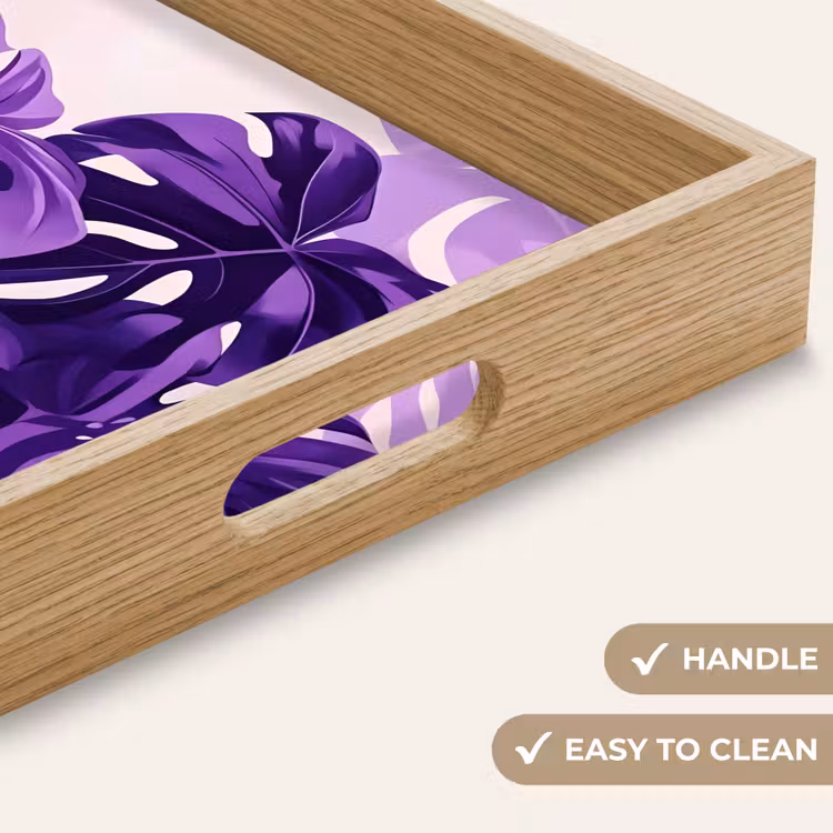 Tray - Leaves - Purple - Tropical - Abstract — 9