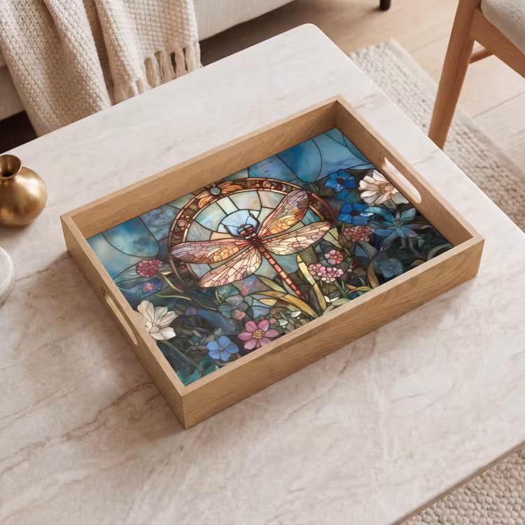 Tray - Libelle - Mosaic - Flowers - Colorful — 2