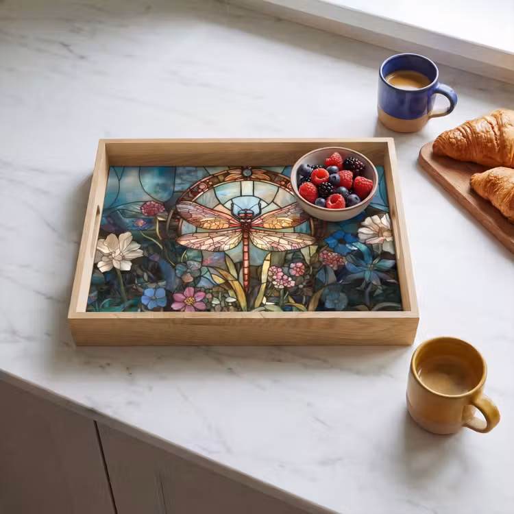Tray - Libelle - Mosaic - Flowers - Colorful — 3