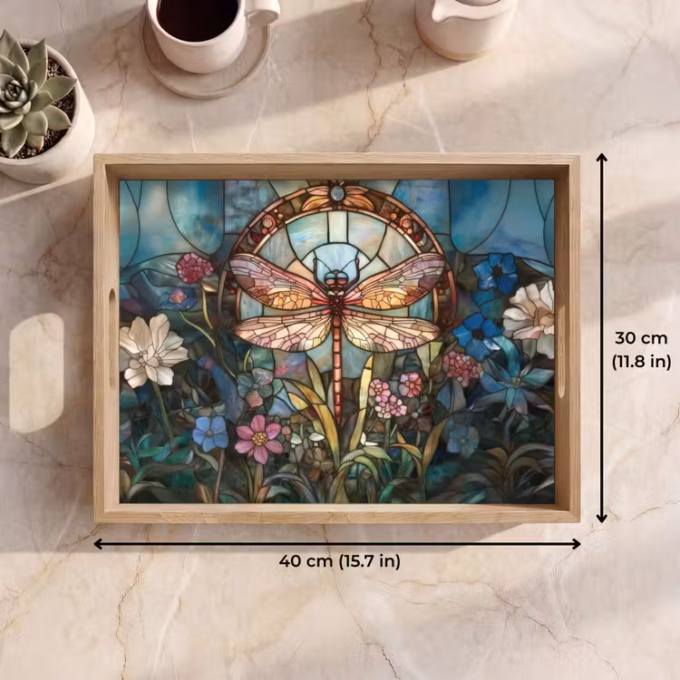 Tray - Libelle - Mosaic - Flowers - Colorful — 7