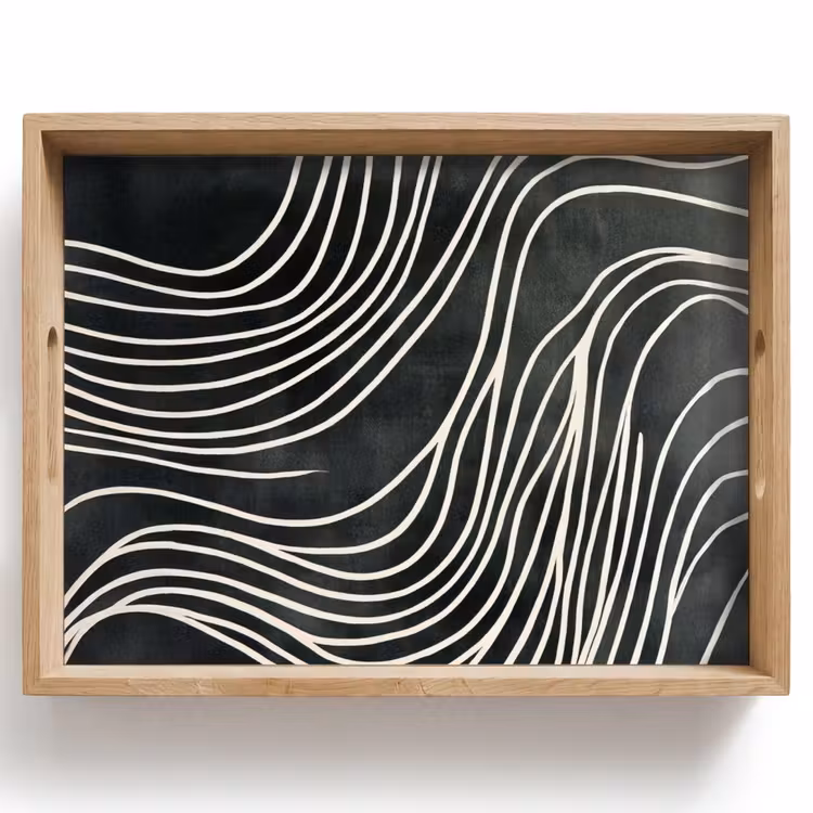 Tray - Lines - Pattern - Abstract - White — 1