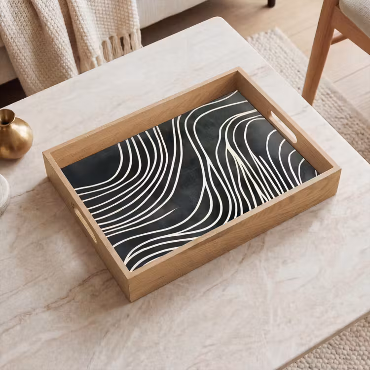 Tray - Lines - Pattern - Abstract - White — 2