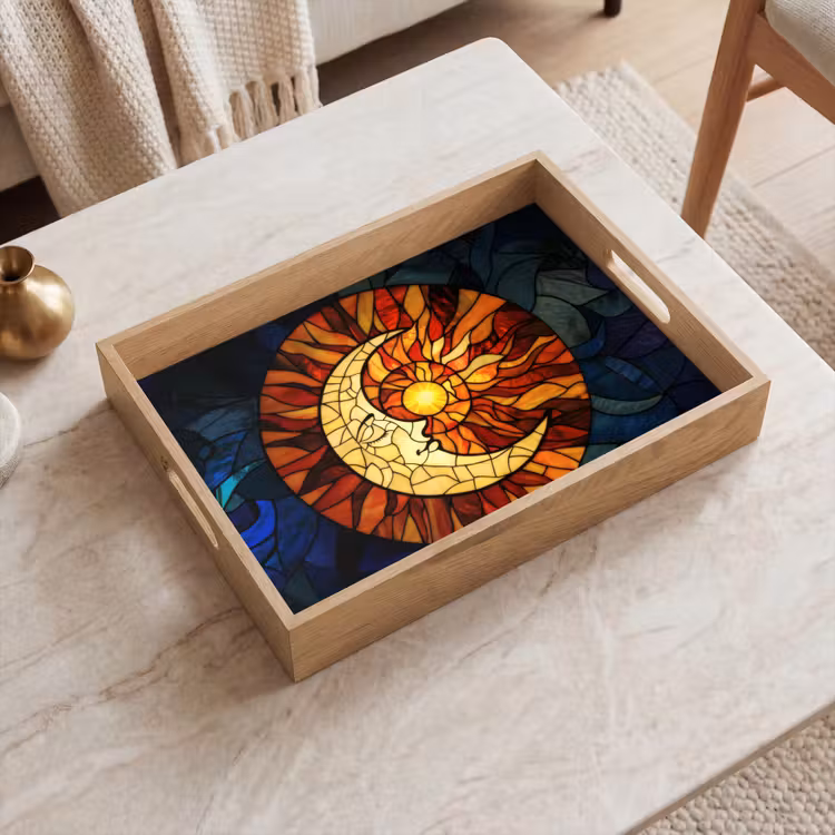 Tray - Mosaic - Glass - Moon - Dark blue — 2