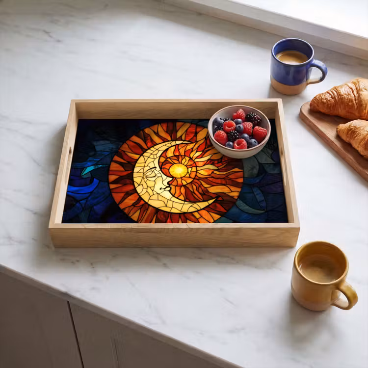 Tray - Mosaic - Glass - Moon - Dark blue — 3