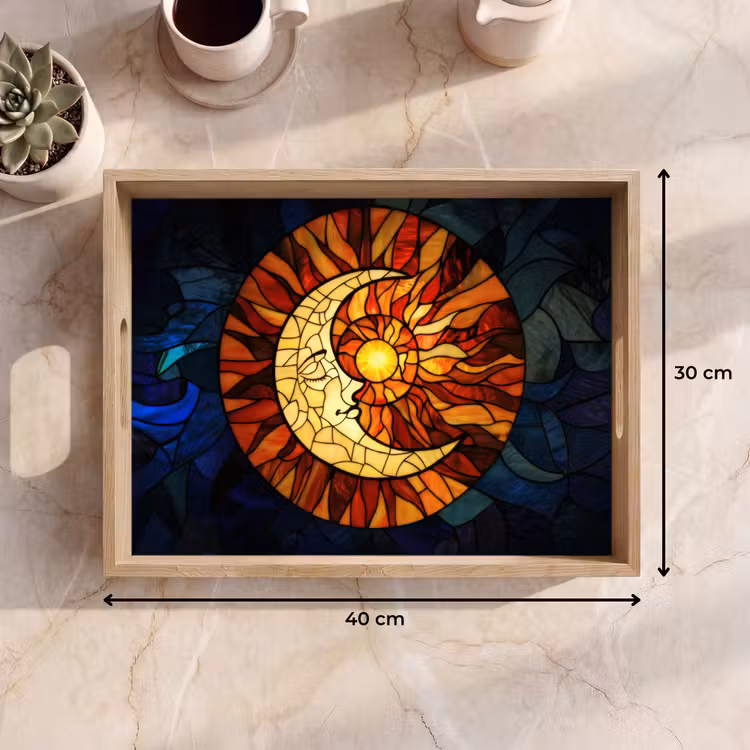 Tray - Mosaic - Glass - Moon - Dark blue — 8