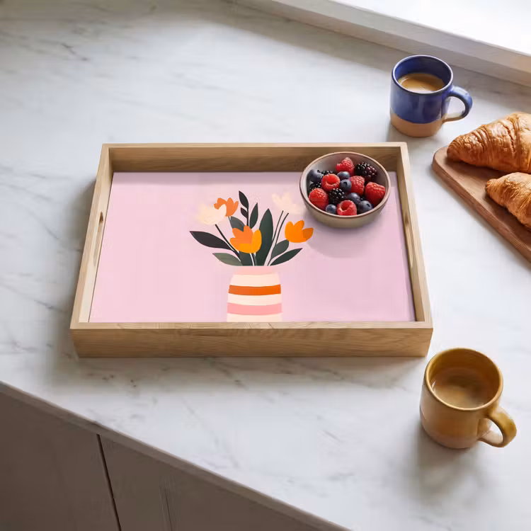 Tray - Tulips - Vase - Stripes - Purple — 3