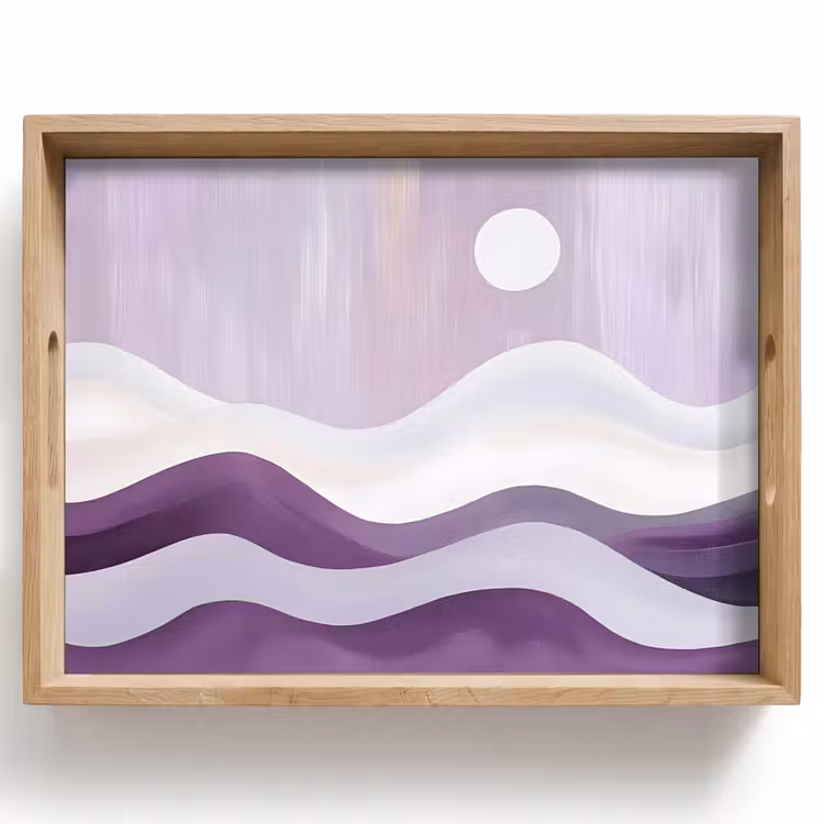Tray - Waves - Hills - Abstract - Purple — 1