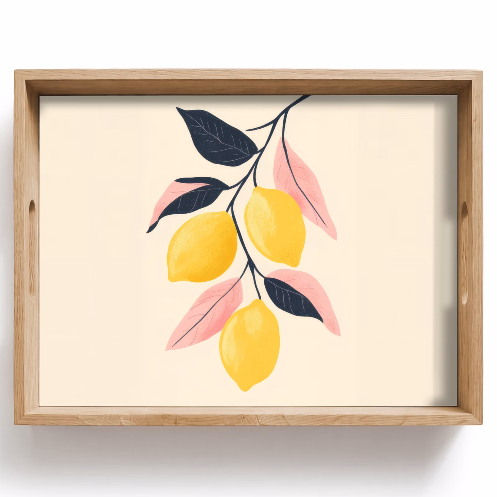 Tray - Lemons - Bright yellow - Branch - Leaves — 1