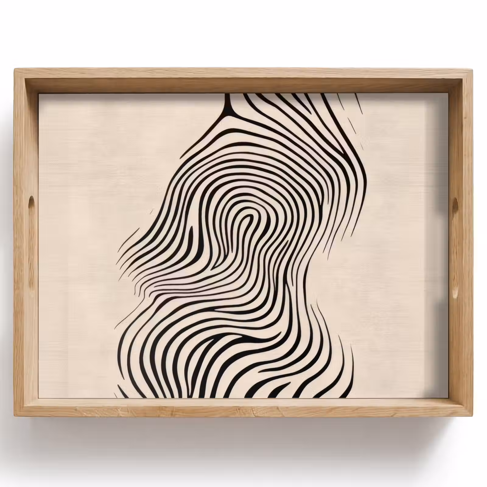 Tray - Lines - Abstract - Wavy - Black — 1