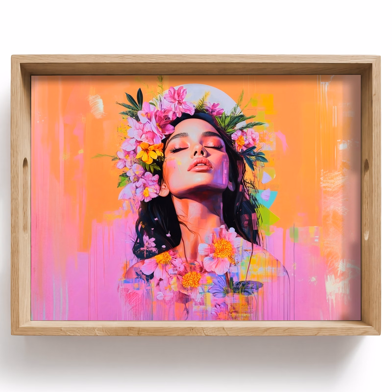 Tray - Portrait - Flower crown - Woman — 1