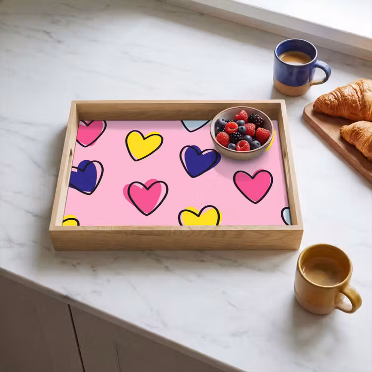 Tray - Hearts - Valentine - Pattern - Colorful — 3