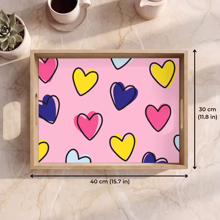 Tray - Hearts - Valentine - Pattern - Colorful — 7