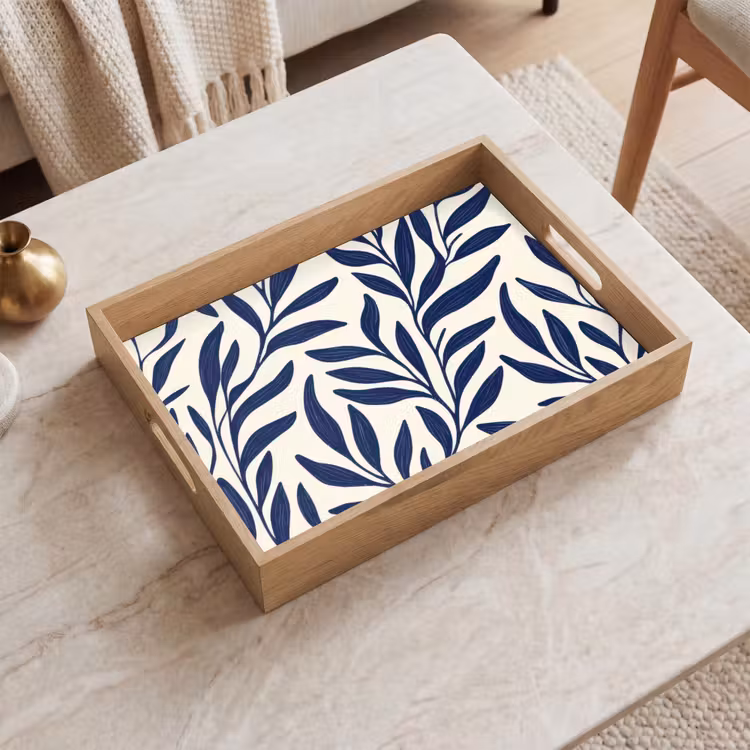 Tray - Leaves - ivy - Dark blue — 2