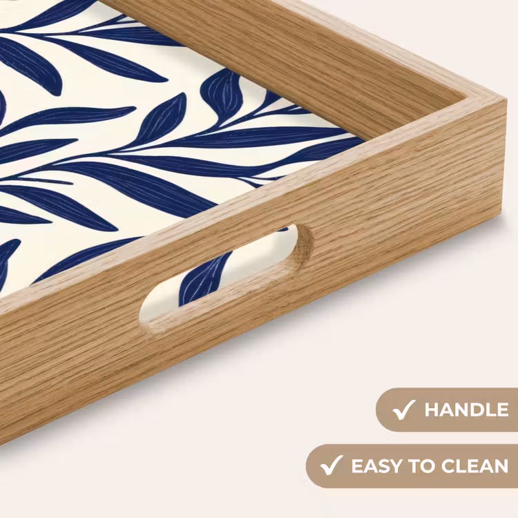 Tray - Leaves - ivy - Dark blue — 9