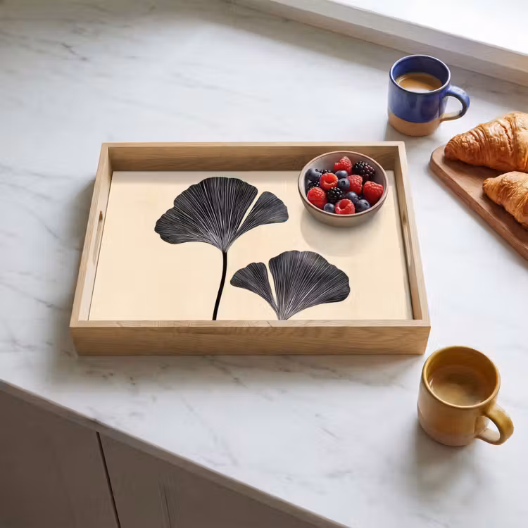 Tray - Leaves - Minimalist - Black — 3