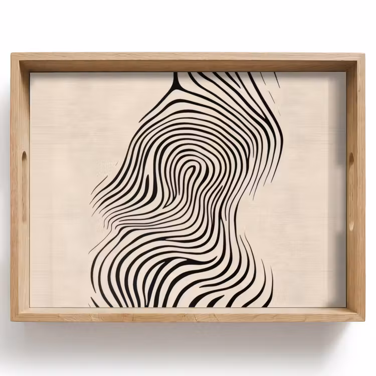 Tray - Lines - Abstract - Wavy - Black — 1