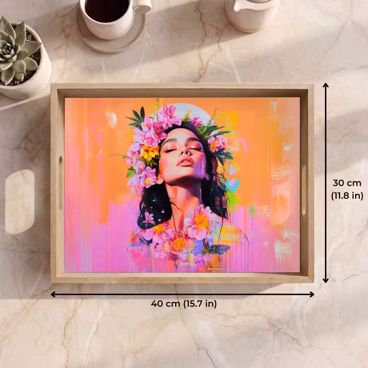 Tray - Portrait - Flower crown - Woman — 7