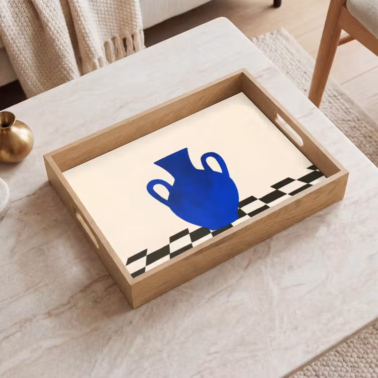 Tray - Vase - Blue - Blocked - Modern — 2