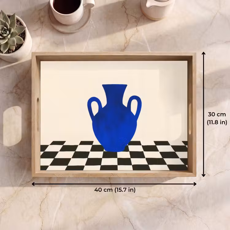 Tray - Vase - Blue - Blocked - Modern — 7