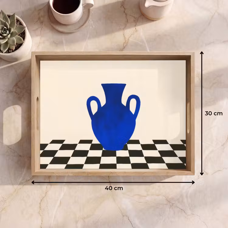 Tray - Vase - Blue - Blocked - Modern — 8