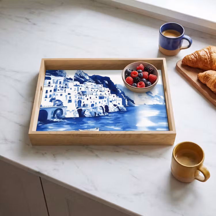 Tray - Village - Rock Wall - Rowboat - Water — 3