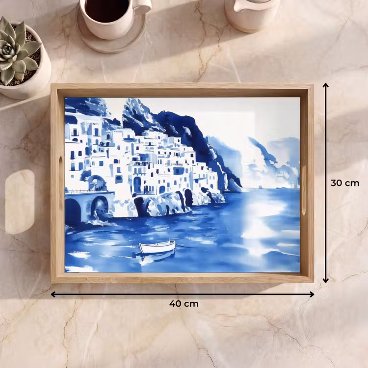 Tray - Village - Rock Wall - Rowboat - Water — 8