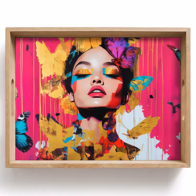 Tray - Woman - Abstract - Colorful — 1