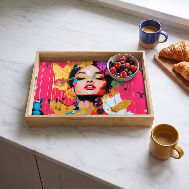 Tray - Woman - Abstract - Colorful — 3