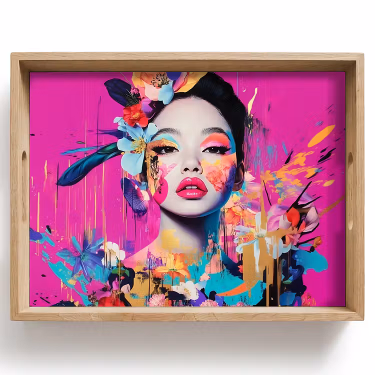 Tray - Woman - Portrait - Abstract - Purple — 1