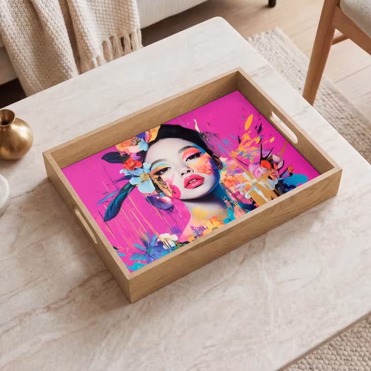 Tray - Woman - Portrait - Abstract - Purple — 2