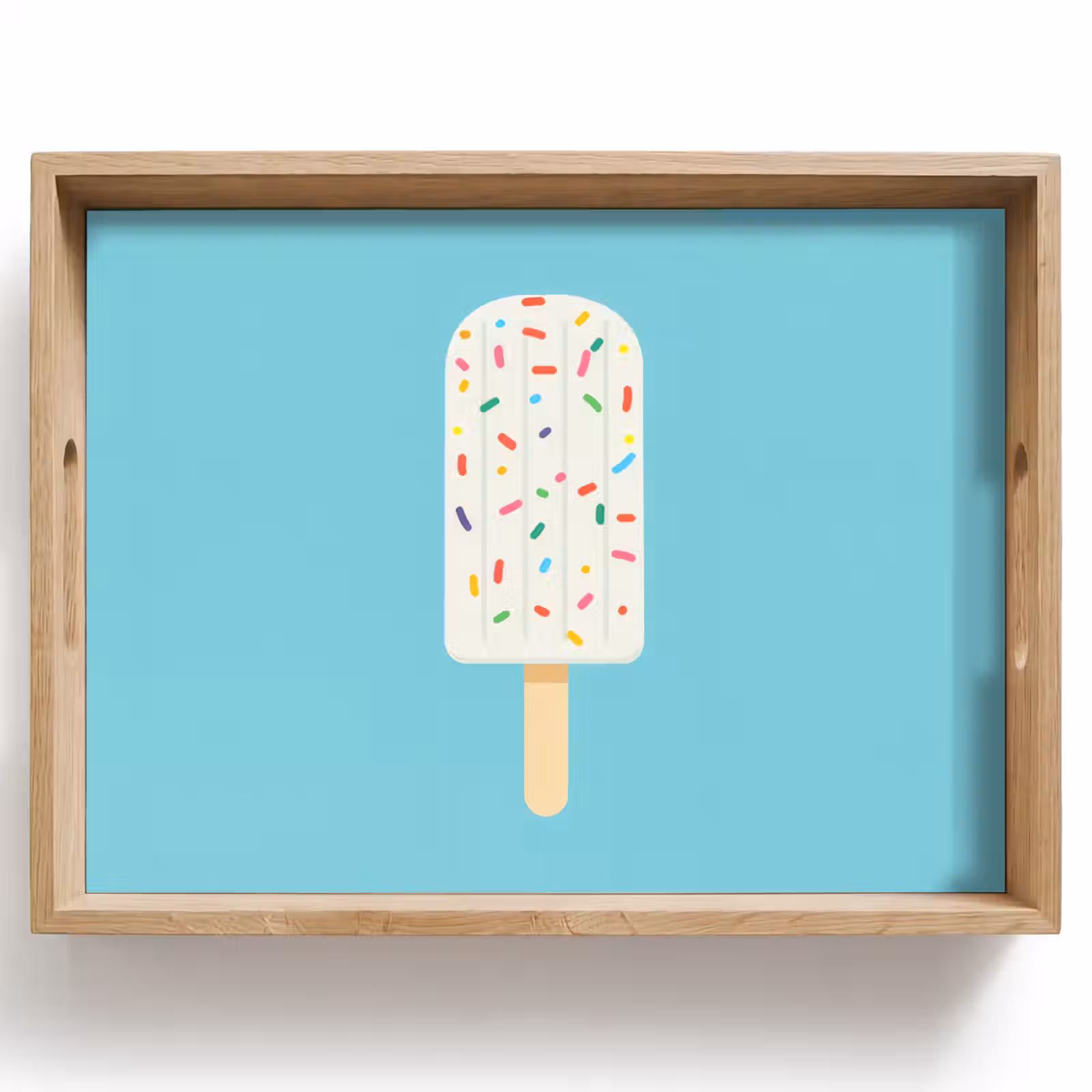 Tray - Ice cream - Stick - Sprinkles - Light blue — 1