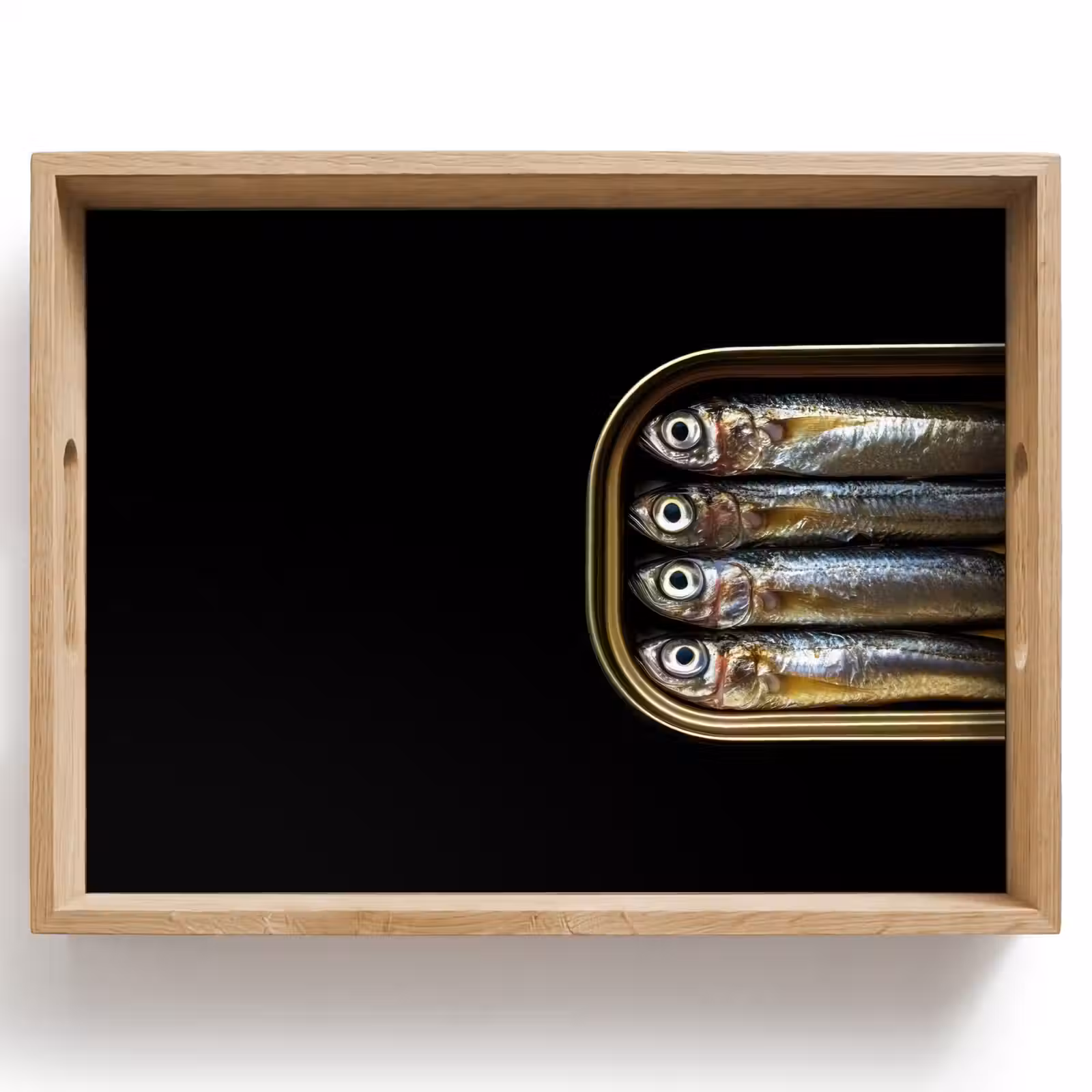 Tray - Sardines - Tin - Black - Fish — 1