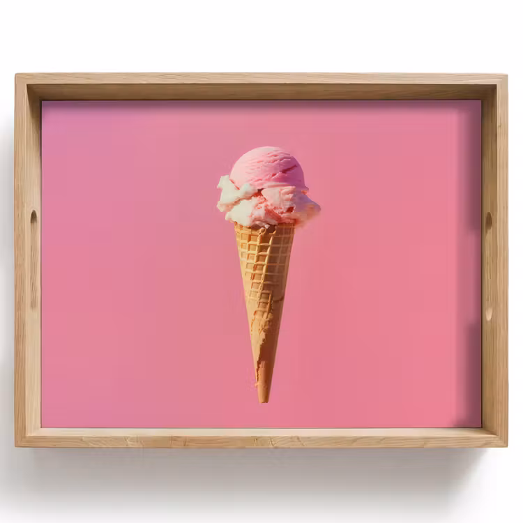 Tray - Horn - Scoop ice cream - Pink — 1