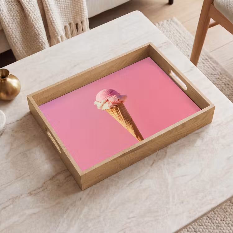 Tray - Horn - Scoop ice cream - Pink — 2