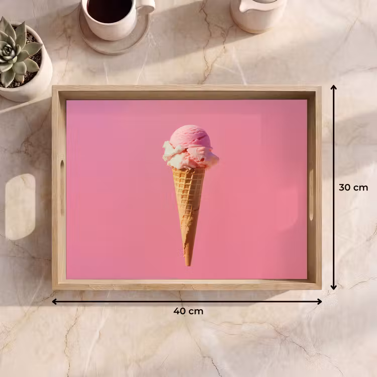 Tray - Horn - Scoop ice cream - Pink — 8