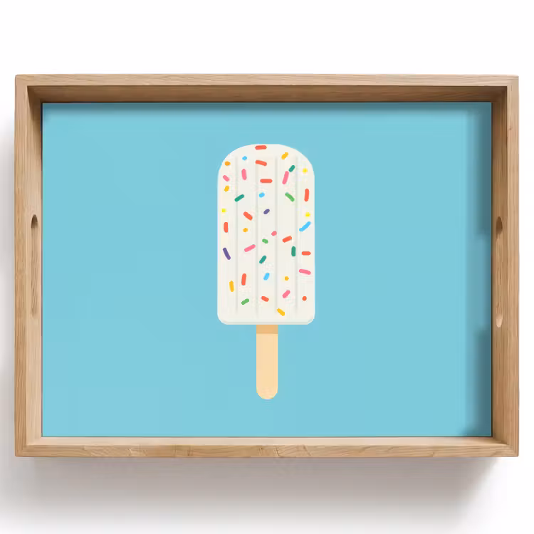 Tray - Ice cream - Stick - Sprinkles - Light blue — 1