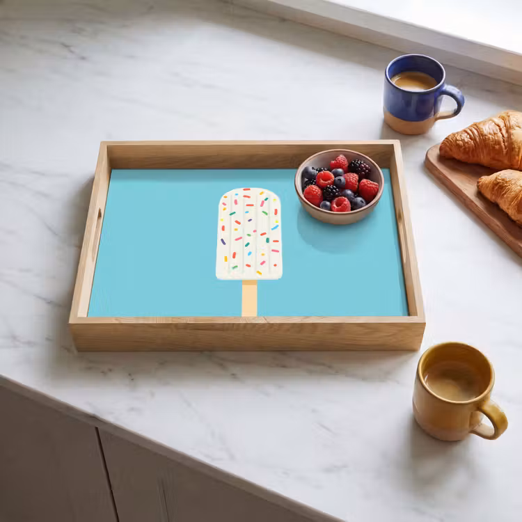 Tray - Ice cream - Stick - Sprinkles - Light blue — 3
