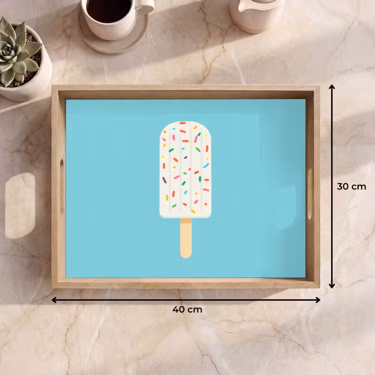 Tray - Ice cream - Stick - Sprinkles - Light blue — 8
