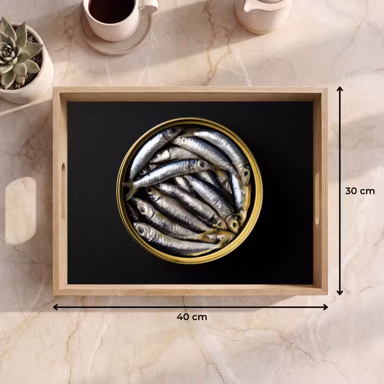 Tray - Sardines - Fish - Round - Black — 8