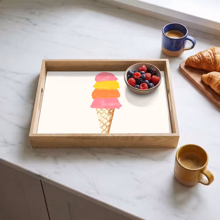 Tray - Scoop ice cream - Horn - Illustration - Minimalist — 3