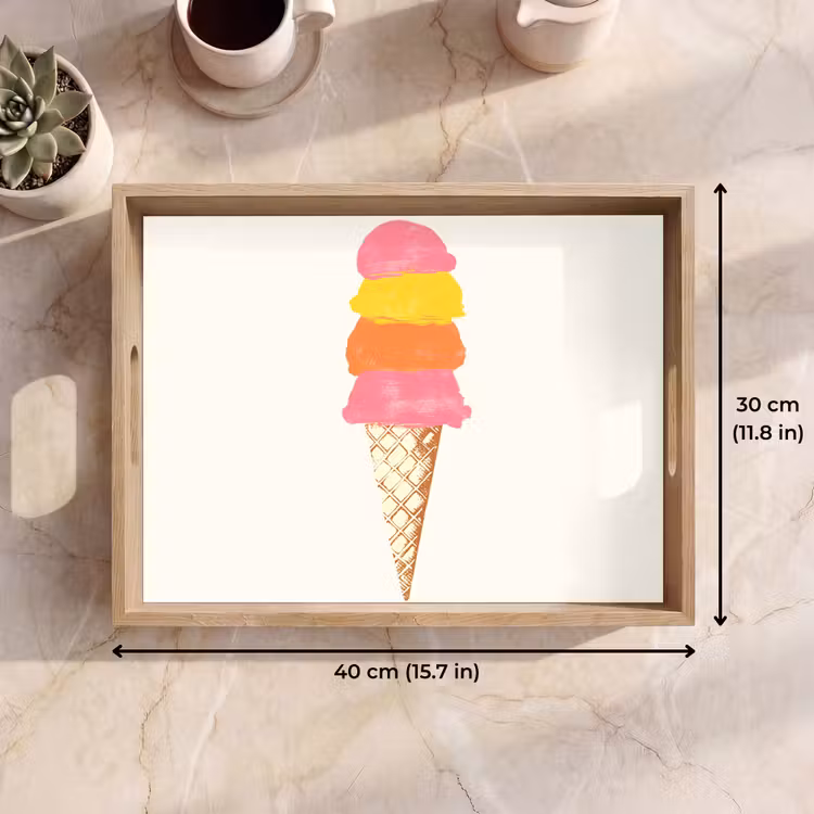 Tray - Scoop ice cream - Horn - Illustration - Minimalist — 7