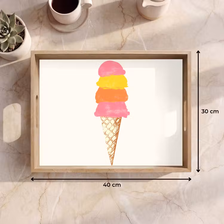 Tray - Scoop ice cream - Horn - Illustration - Minimalist — 8