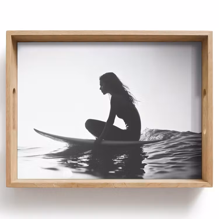 Tray - Silhouette - Woman - Surfboard - Water — 1
