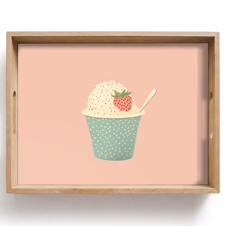 Tray - Tray - Ice cream - Strawberry - Pink — 1