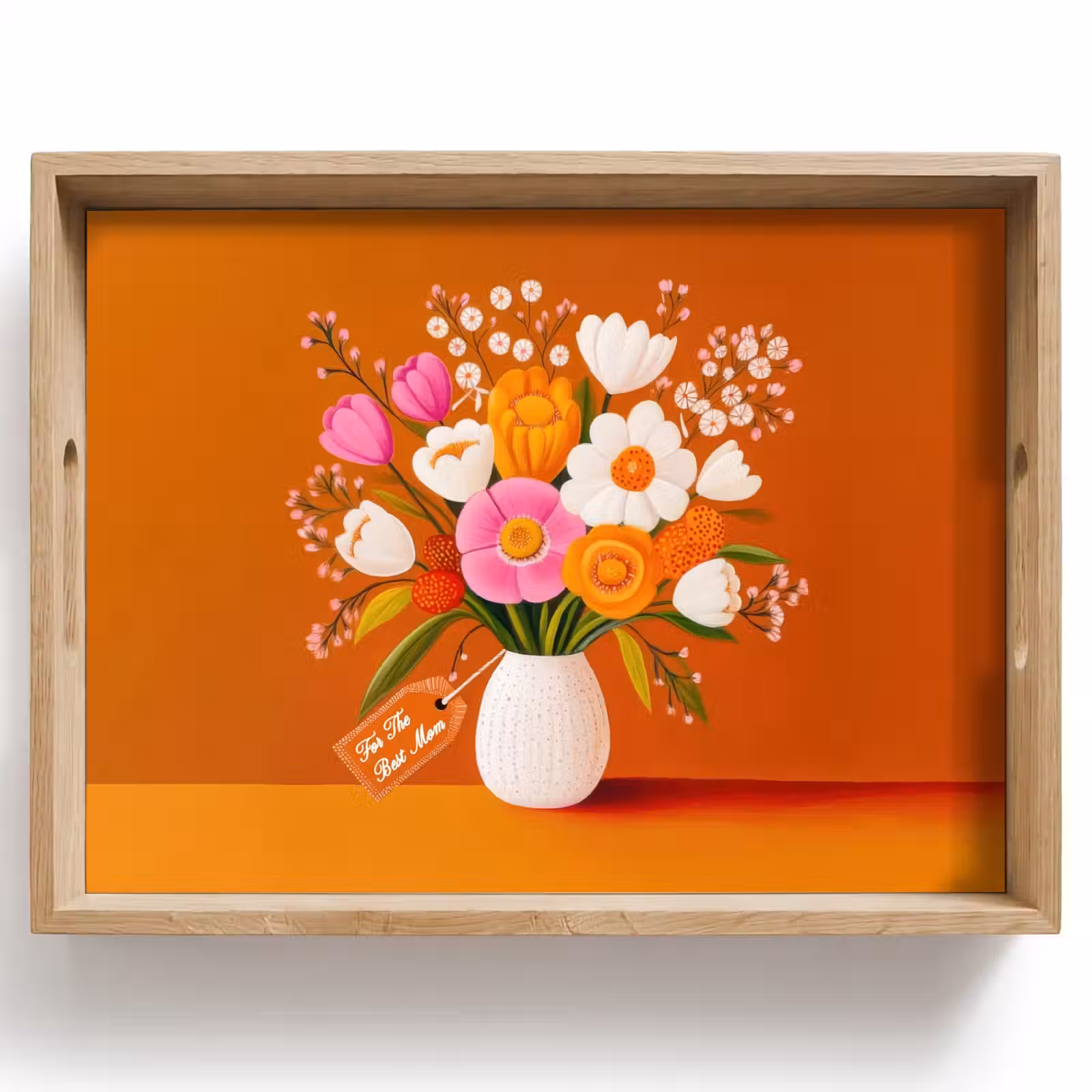 Tray - Vase - Flowers - Orange — 1