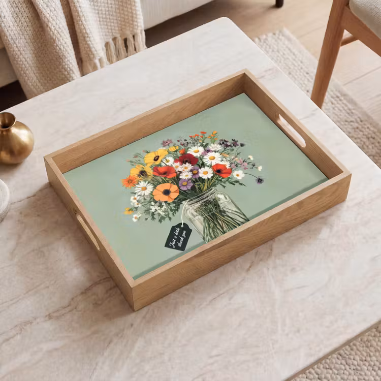 Tray - Flowers - Vase - Card — 2