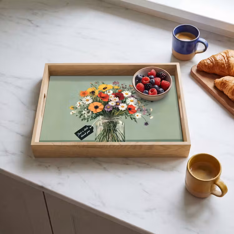 Tray - Flowers - Vase - Card — 3