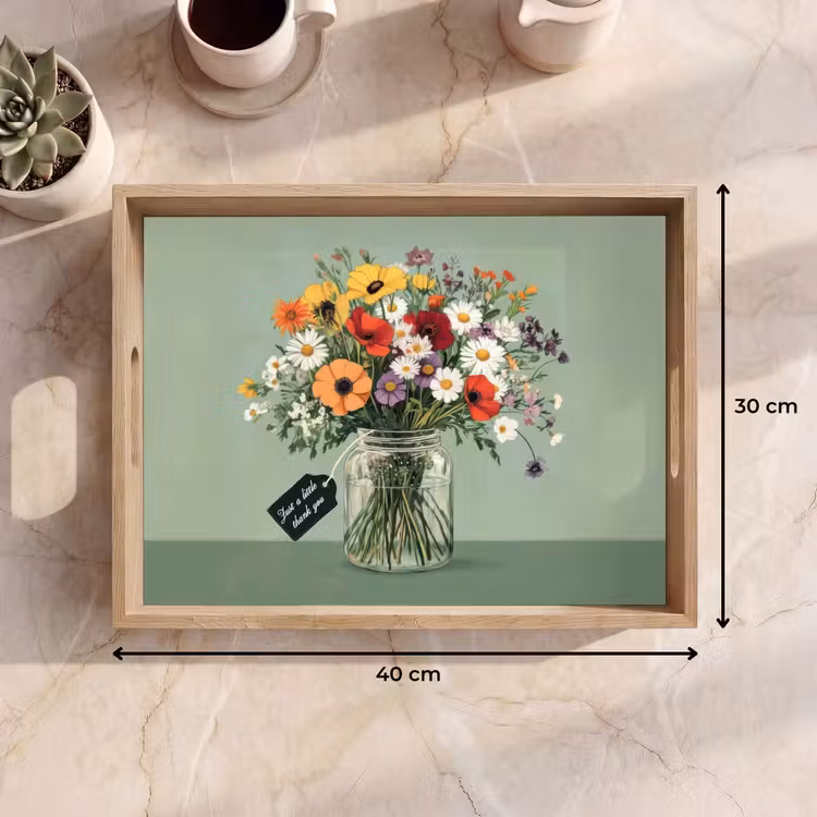 Tray - Flowers - Vase - Card — 8