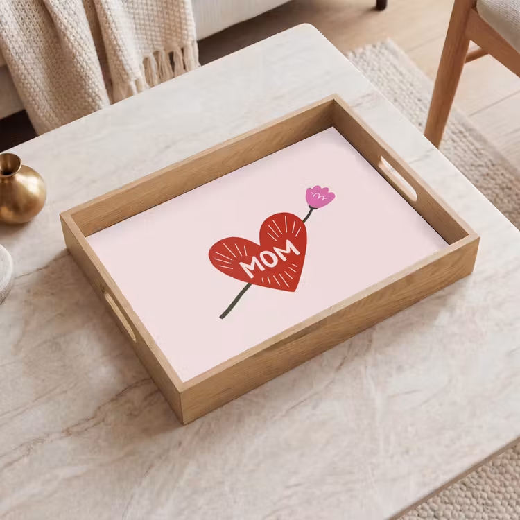 Tray - Heart - Red - Flower - Mother — 2