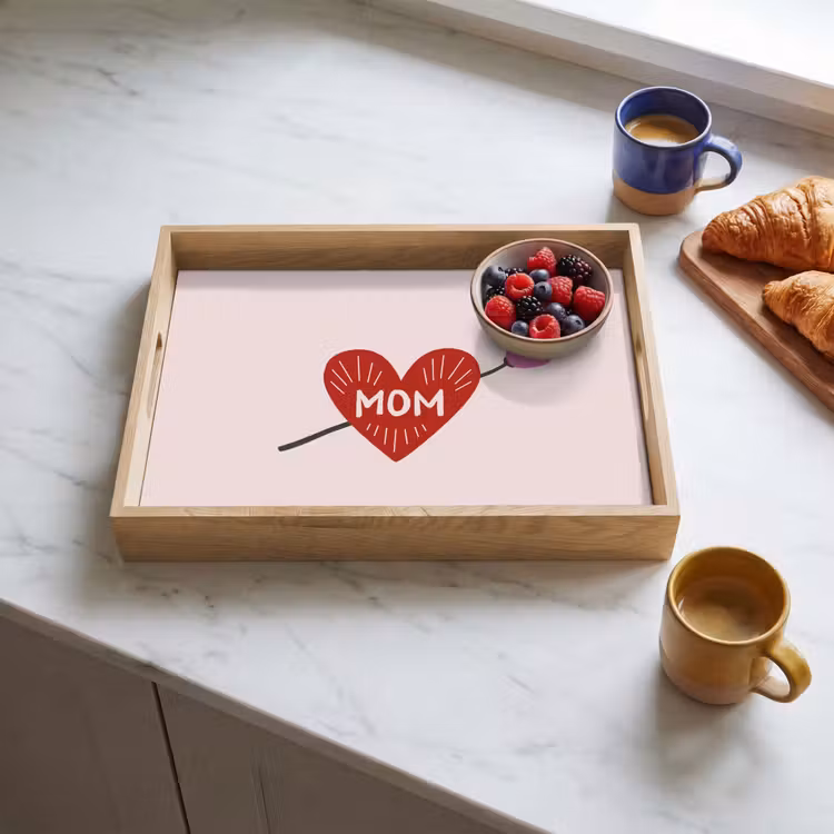 Tray - Heart - Red - Flower - Mother — 3